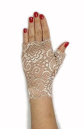 кружевные перчатки митенки. Бежевые фото