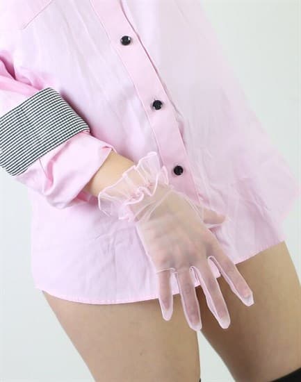 Короткие перчатки из фатина с рюшей. Разные цвета 4054 - фото 21126