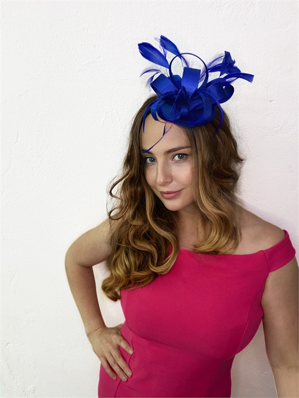 Маленькая атласная шляпка таблетка Кристи. Синий 3152 - фото 24828