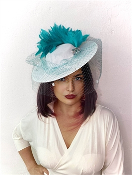 {{productViewItem.photos[photoViewList.activeNavIndex].Alt || productViewItem.photos[photoViewList.activeNavIndex].Description || 'Шляпа с полями для скачек с бирюзовыми перьями. Белая'}}