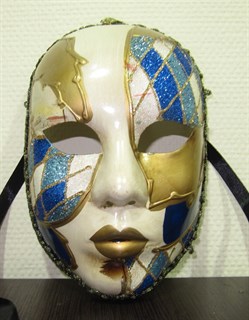 Веницианска маска голубая 2265