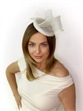 4205. Шляпка таблетка с объемным бантом Аманда. Белая 4205 - фото 24764