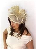 3505. Шляпка из синамей с вуалью Моника. Айвори 3505 - фото 24770