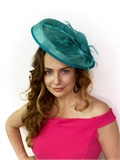 Шляпка на заколке Диана из синамей. Бирюза 4315 - фото 24822