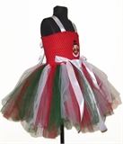 Новогоднее красное платье со снеговиком и белыми лентами 3550 - фото 24835