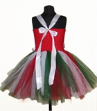 Новогоднее красное платье со снеговиком и белыми лентами 3550 - фото 24836